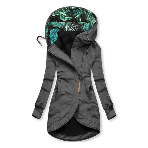 Aartje | Winterjas voor dames met capuchon, asymmetrische rits en slanke pasvorm