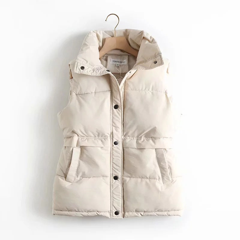 Abigaël | Dames Gewatteerde Bodywarmer – Lichtgewicht Puffer Vest met Ritssluiting en Zijzakken