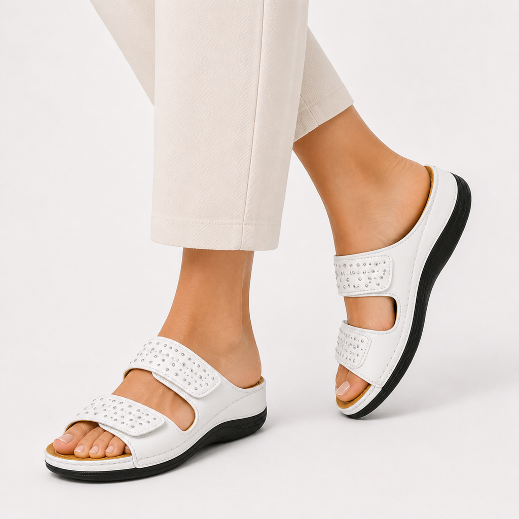 Elanisse | Damessandalen – Stijlvolle, comfortabele leren schoenen met sleehak