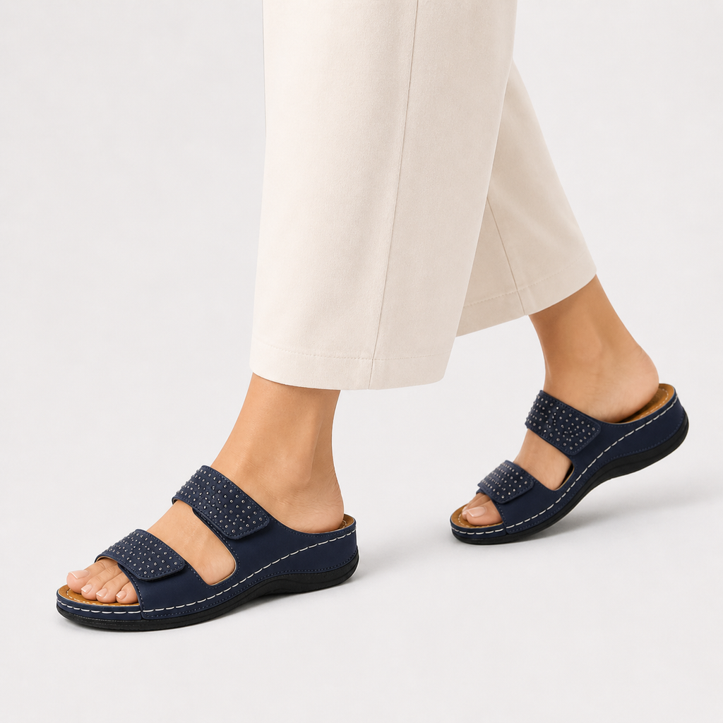 Elanisse | Damessandalen – Stijlvolle, comfortabele leren schoenen met sleehak