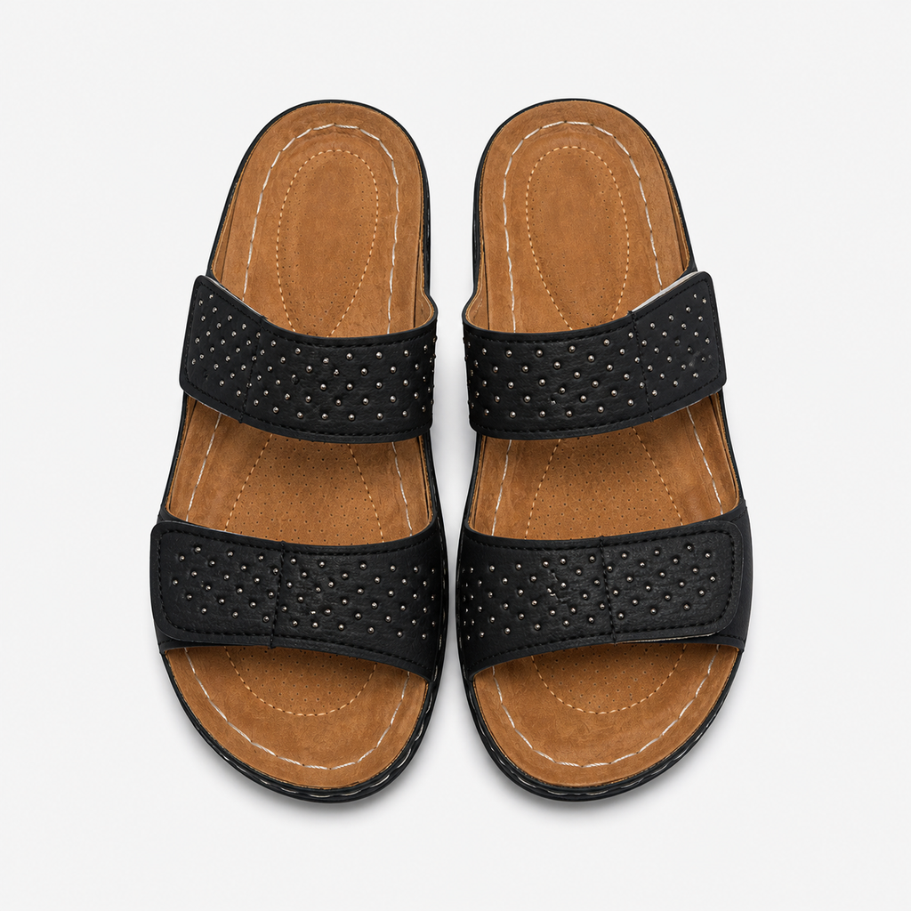 Elanisse | Damessandalen – Stijlvolle, comfortabele leren schoenen met sleehak