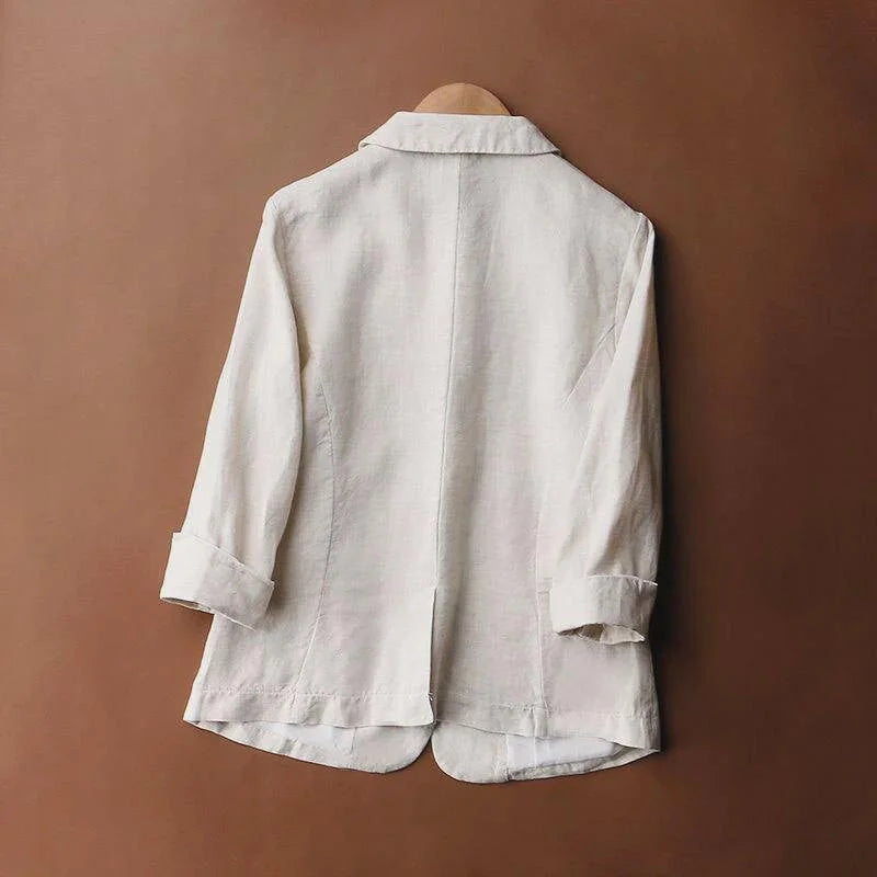 Nymera | Dames Linnen Blazer – Lichtgewicht Getailleerde Blazer voor Kantoor