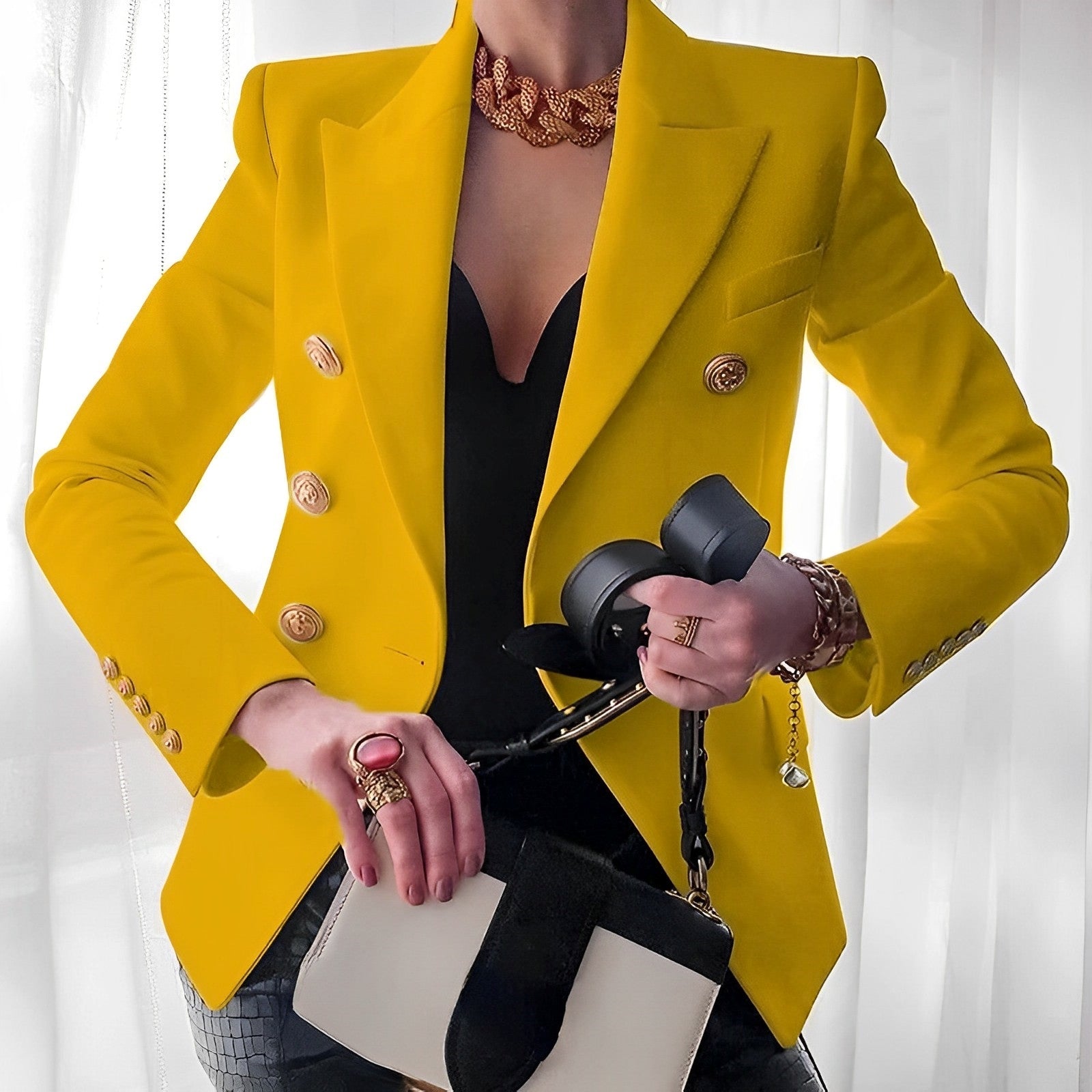 Aelina | Elegante Business Blazer Dames – Old Money Luxe, Klassieke Getailleerde Jas