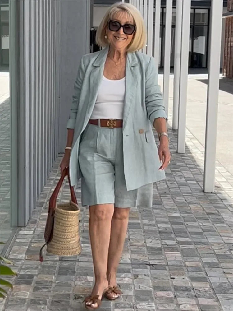 Evara | Zakelijke set voor dames – Blazer en korte broek