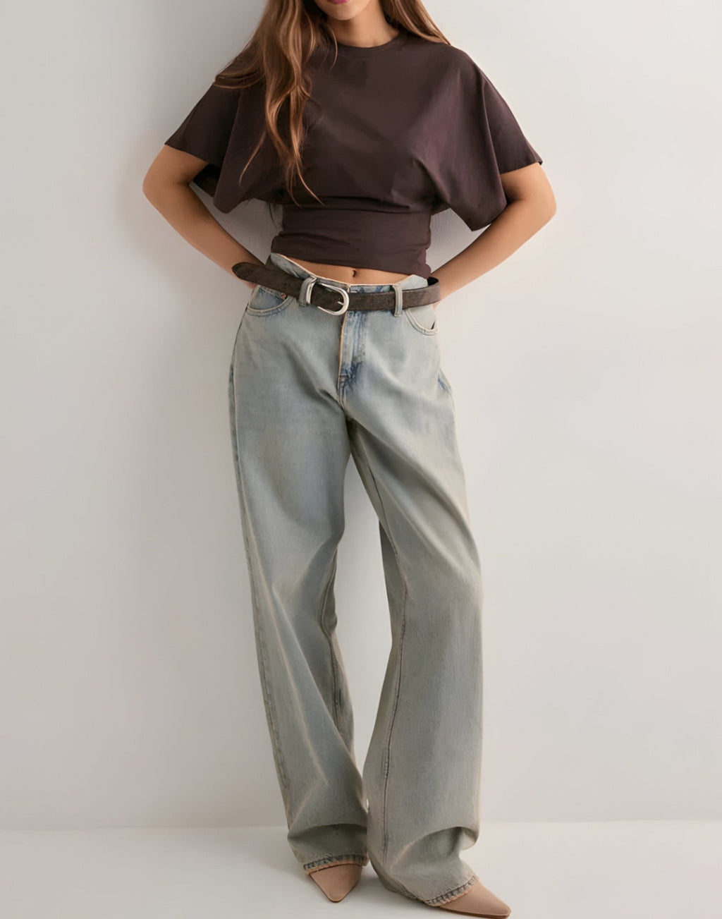 Zylina | Katoenen T-shirt voor dames – Basic top met relaxte pasvorm en wijde mouwen