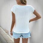 Vaeris | Nauwsluitend gebreid T-shirt voor dames – Zacht, casual topje met boothals