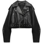 Jenneke | Bikerjack voor dames – Modern, kort model van imitatieleer met ritssluiting