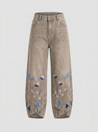 Delphine | Damesbroek met Borduursel – Casual Chic Katoenen Broek