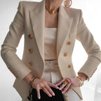 Aelina | Elegante Business Blazer Dames – Old Money Luxe, Klassieke Getailleerde Jas