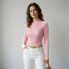 Florien | Dames Coltrui met Contrasterende Kleur, Zachte Stof & Slim Fit