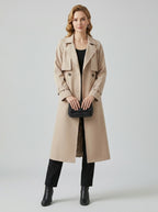 Ellery | Dames Getailleerde Trenchcoat – Jas met Reverskraag en Dubbele Knoopsluiting