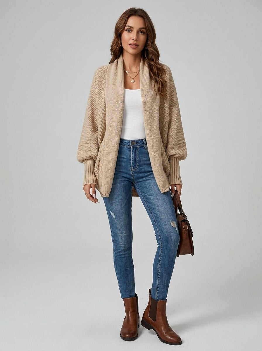 Eleanora | Halflang vest voor dames – losse pasvorm, sjaalkraag