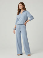 Valerisse | Set voor dames – Top met V-hals & broek met wijde pijpen