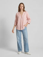 Griselda | Damesblouse – ronde hals, knoopsluiting aan de voorkant, lange mouwen