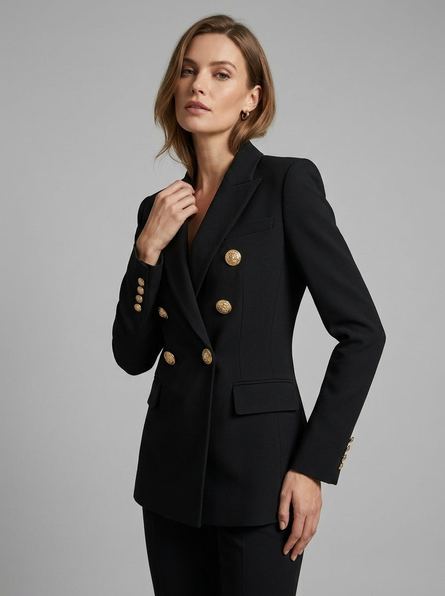 Ianthea | Damesblazer met Getailleerde Pasvorm en Gouden Knopen