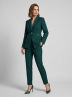 Solennea | Tweedelige dames blazer set met enkele knoop & rechte pantalon
