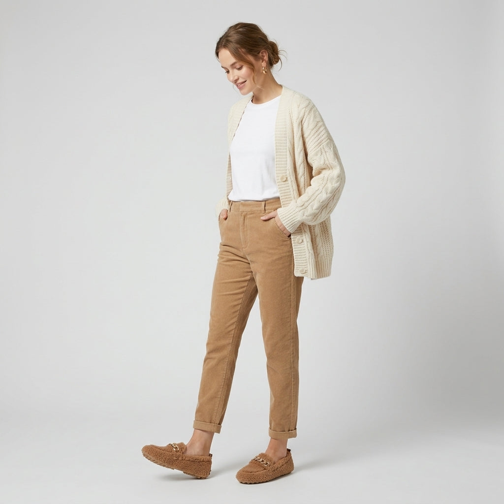 Belladonna | Dames Leren Loafers – Fleece Gevoerde Instappers met Platte Rubberen Zool