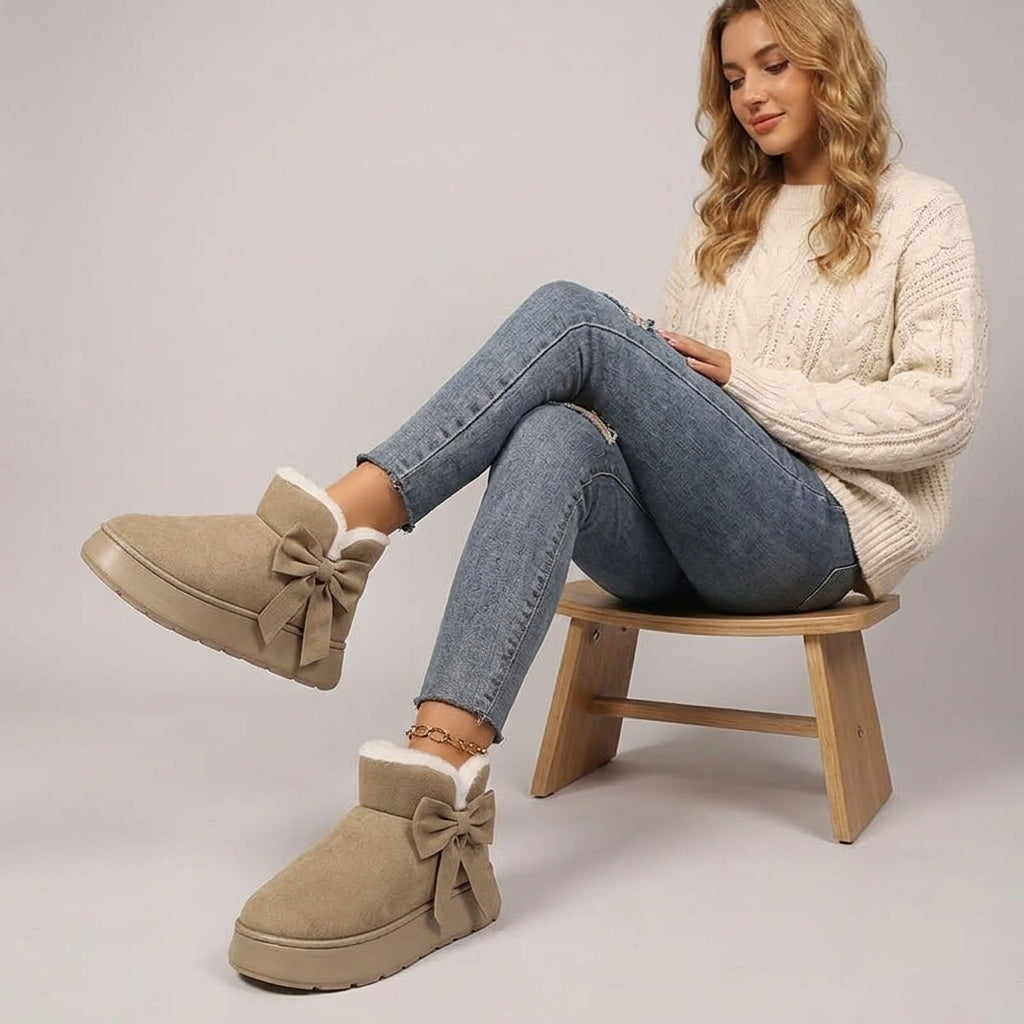 Amoret | Dames Warme Winterlaarzen – Pluche Gevoerde Comfortabele Schoenen met Zachte Zool