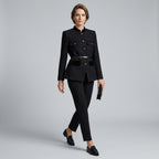 Romelia | Damesblazer met riem – Knoopsluiting aan de voorkant, getailleerd