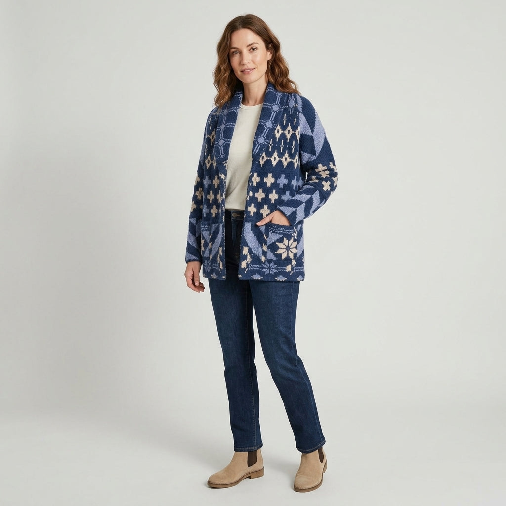 Arabelle | Damesgebreid vest – Knoopsluiting aan de voorkant, kraag