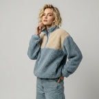 Zelyssa | Pluche sweatshirt voor dames – Color-block-ontwerp