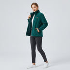 Valerissa | Omkeerbaar damesjack – ruig fleece, bedrukt ontwerp