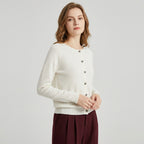 Avessia | Damestrui in Wol-Look – V-Hals, Knoopsluiting & Comfortabele Pasvorm