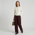 Avessia | Damestrui in Wol-Look – V-Hals, Knoopsluiting & Comfortabele Pasvorm
