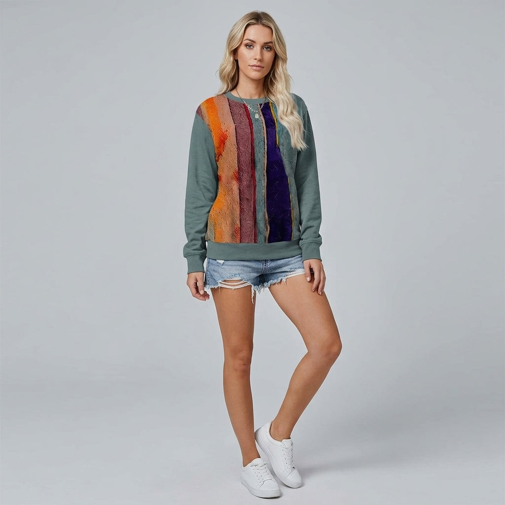 Anelith | Damestrui met Geometrische Print – Losvallende Trui, Casual Design