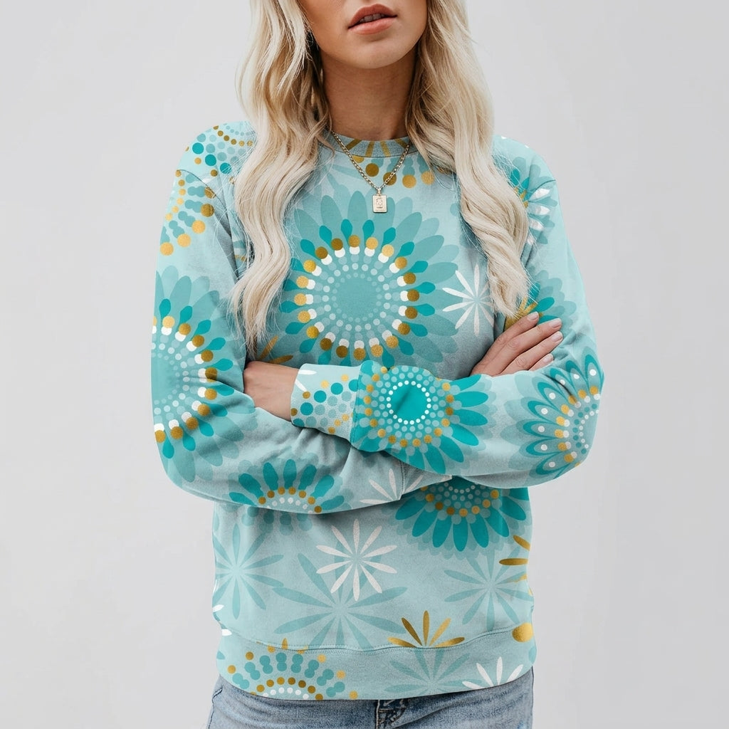 Anelith | Damestrui met Geometrische Print – Losvallende Trui, Casual Design