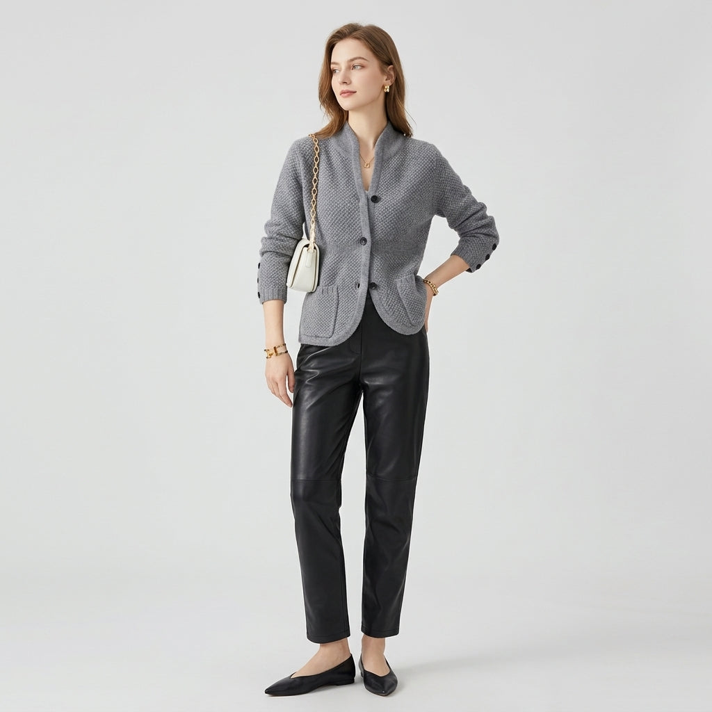 Annelore | Damesvest van Cashmere – Luxe Cardigan met Knoopsluiting