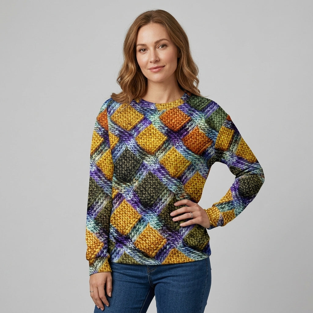 Maristella | Damestrui met Uniek Patroon – Speelse Gebreide Trui met Opvallende Print & Comfortabele Pasvorm