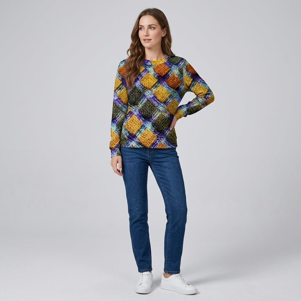 Maristella | Damestrui met Uniek Patroon – Speelse Gebreide Trui met Opvallende Print & Comfortabele Pasvorm