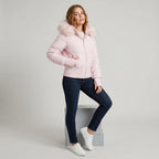 Lirienne | Gewatteerde winterjas voor dames – Korte, warme jas met afneembare capuchon
