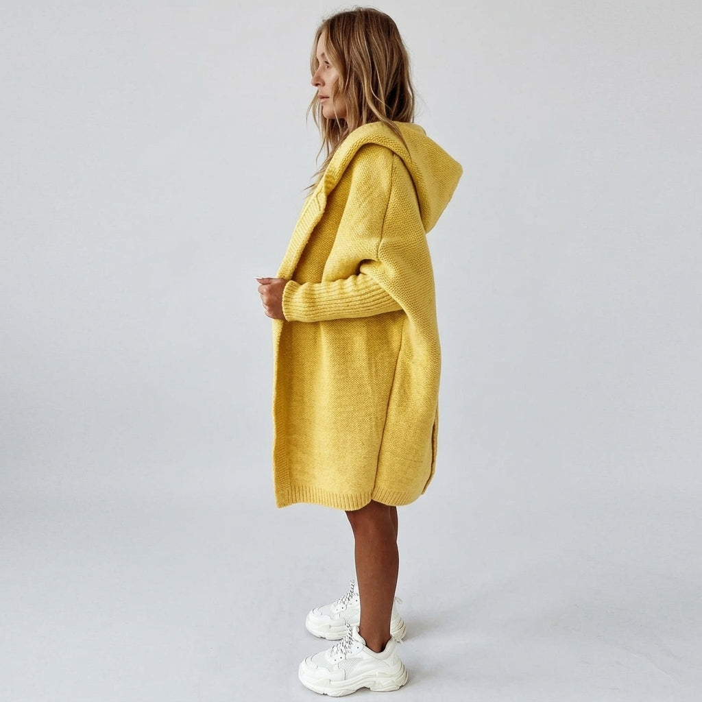 Vaerelle | Oversized damesvest met capuchon – knielengte