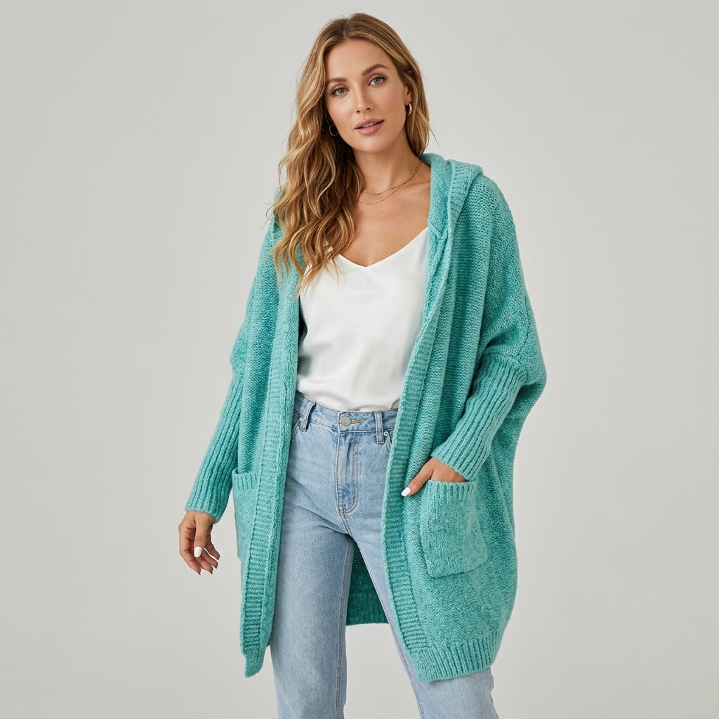Vaerelle | Oversized damesvest met capuchon – knielengte