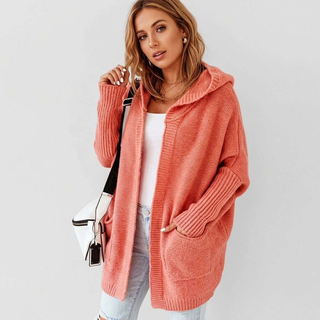 Vaerelle | Oversized damesvest met capuchon – knielengte