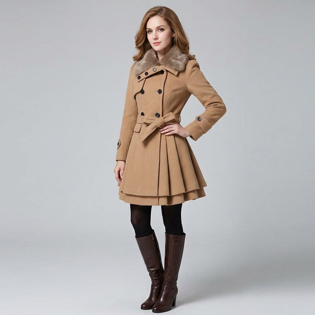 Therylia | Vintage trenchcoat voor dames – met ceintuur in de taille