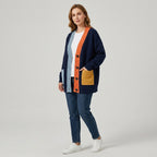 Caelienne | Oversized damesvest – met knopen aan de voorkant, zakken aan de voorkant