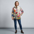 Eirielle | Vintage gewatteerd damesjack met bloemenprint – Lichtgewicht, veelkleurig jack
