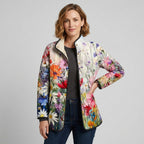 Eirielle | Vintage gewatteerd damesjack met bloemenprint – Lichtgewicht, veelkleurig jack