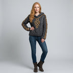 Quenella | Jacquard-trui met capuchon voor dames – Zachte, geborduurde pullover