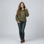 Quenella | Jacquard-trui met capuchon voor dames – Zachte, geborduurde pullover