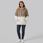 Ismerie | Pluche dames-sweatshirt met capuchon – Zachte pullover met lange mouwen