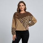 Davenna | Dames-sweatshirt met luipaardprint en zachte stof – Zacht, met lange mouwen en ronde hals