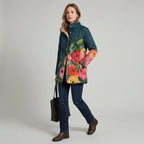 Keturah | Vintage Damesjas met Bloemenprint – Gewatteerde Jas met Retro Floral Design