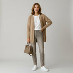 Brinelle | Damesvest met knopen aan de voorkant, ronde hals, geribde rand