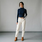 Florien | Dames Coltrui met Contrasterende Kleur, Zachte Stof & Slim Fit