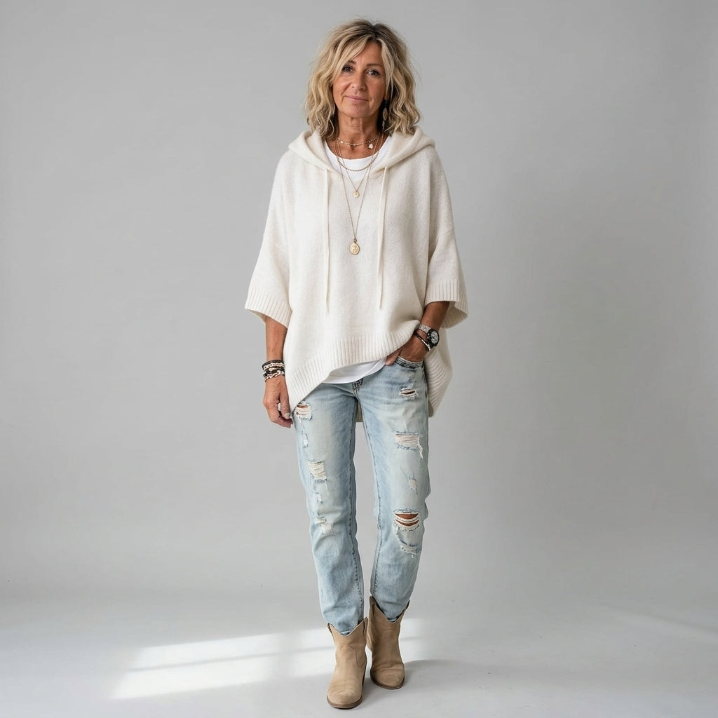 Harmina | Dames Hoodie met Capuchon, Trekkoord & Losse pasvorm