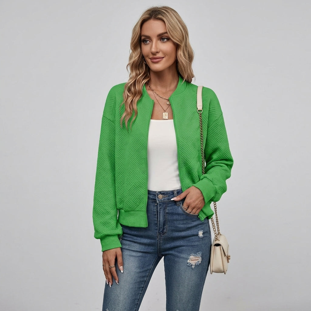 Gessica | Dames Vestjasje met Ritssluiting, Effen Kleur & Casual Pasvorm